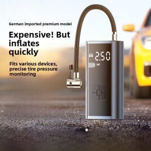 Portable Wireless Electric Air Pump for Cars Small Sedan Tire Inflator Vehicle Mounted Air Compressor with Warning Light And Pressure Gauge