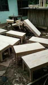Grosir meja belajar jumbo siap pakai full kayu jati belanda panjang 60cm lebar 35cm tinggi 25cm siap pakai