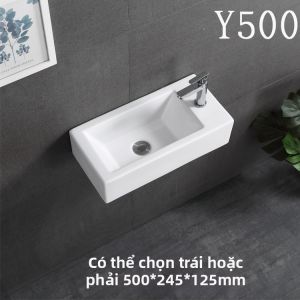 Bồn Rửa Mặt Gốm Vuông Nhỏ Treo Tường