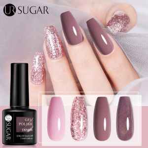 UR SUGAR 4 Chiếc/Bộ Móng Gel Đánh Bóng UV Bộ Sơn Bóng Dài Màu Bền Bán Vĩnh Viễn Gel Hybrid Lấp Lánh Sơn Lót Phủ Ngâm Đèn LED UV Móng Làm Móng Nghệ Thuật Gel Nghệ Thuật Bộ Sơn Bóng Dài Bán Bộ Móng Hoàn Chỉnh