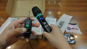 SHALANRA BR288 Mic không dây chuyên nghiệp UHF - Micro cầm tay Karaoke - Pin sạc