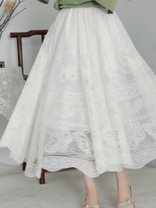 เรียบหรู ลูกไม้ กระโปรงกี่เพ้า หลากหลาย Ladylike Style Midi เดรส ลายดอกไม้ต่ํา เอว โพลีเอสเตอร์ ผ้าเหมาะสําหรับ ฤดูใบไม้ผลิ 2024