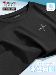 Ice Silk Quick Dry Short Sleeve T-Shirt Mens Summer Thin Cool Feeling Sport Loose Large Size Half Sleeve round Neck T-Shirt