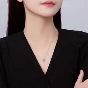 ZHOU LIU FU 周六福 950 Platinum Pendant Necklace Circle To Circle Necklace Chain with Jewelry Box for Women Girl 40+5CM B068411