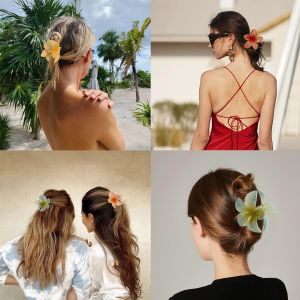 🔥🔥Roman Holiday Fashion Flower Hair Clips Girls Acrylic Hairpin Hawaiian Colorful Flower Barrettes Summer Beach Women Hair Accessories