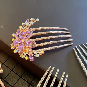LL Fashion 18K rose gold Crystal colored hair clips and accessories J018-J024