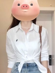 เสื้อเชิ้ตผู้หญิงผ้าลินินหลวมแขนยาวฤดูใบไม้ร่วง/ฤดูหนาว 2025 ใหม่ เสื้อเชิ้ตผ้าฝ้ายกันแดด ทรงเข้ารูป เสื้อเชิ้ตผ้าฝ้ายผสมลินิน