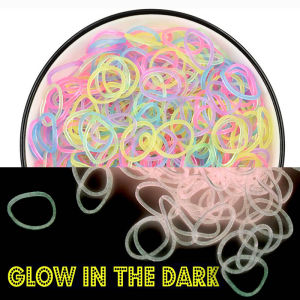 600Pcs Fluorescent Glow Luminous Bracelets DIY Rubber Loom Bands for Kids Party Craft Wrist & Necklace Making Supplies