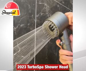 High Pressure Shower Head Adjustable Water Saving SPA Massage Filter Powerful 3 Modes Spray German Technology Turbo-SPA Bathroom Accessories Beauty Skin Multifunctional Stop Button Bracket