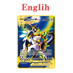English Metal Game Collection Card Anime Figure Charizard Pikachu Blastoise Mewtwo Battle Collection Carte Card Toy Gift