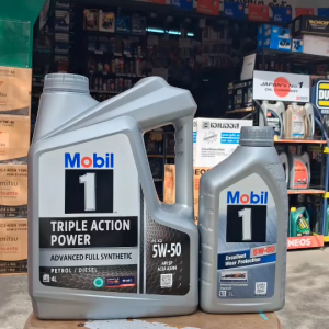 Mobil 1 โมบิล 5W-50 เบนซิน สังเคราะห์แท้ 100% น้ำมันล็อตใหม่ ตัวเลือกขนาด (1ลิตร/4ลิตร +เสื้อ 4+1ลิตร+เสื้อ) ** รับประกันสินค้าโดย "อาไหล่ดี"