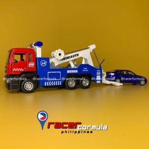 【RACER FORMULA】Tow Truck Vehicle with MINI Car 1:50 Model Truck Toy Collection Alloy Toy Limited Edition Toy Cars for Kids Diecast Cars Collectibles Comes with FREE BATTERY plus FREE 1 Toy car