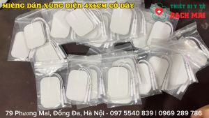 Cặp 02 Miếng Dán Điện Xung 4x6 cm Loại Có Dây Dùng Chân Kim Chọc Cho Các Loại Máy Massage Máy Vật Lý Trị Liệu