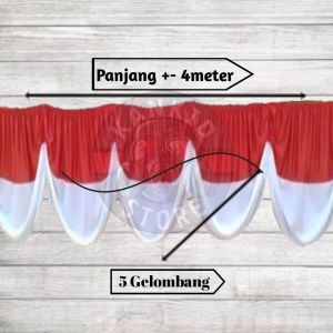 BENDERA Background MERAH PUTIH (KARET) - Perlengkapan Hari Kemerdekaan