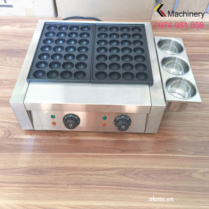 Máy làm bánh Takoyaki 56 viên dùng điện ASQ-666: làm bánh bạch tuộc trứng cút nướng tôm viên thịt viên chiên v.v..