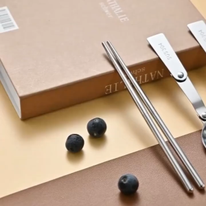 304 Stainless Steel Tableware Foldable Spoon Fork Chopsticks Student Office Worker Outdoor Tableware