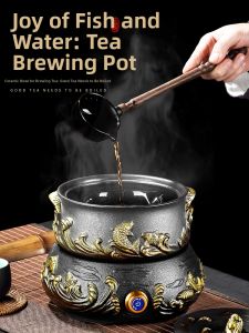TANGFENG | Retro Ceramic Electric Tea Warmer Set