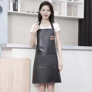 Tạp Dề Chất Liệu PU Chống Thấm Nước Chống Dầu Có Dây Đeo Cổ Điều Chỉnh Được Và Túi Đựng Đồ Dùng Cho Nhà Bếp Chăm Sóc Thú Cưng Tiệm Cắt Tóc.