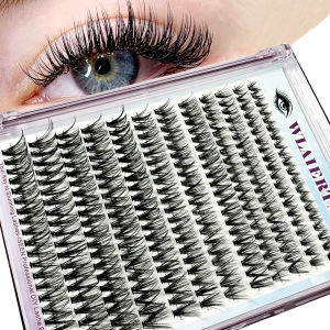 12Rows DIY 3D Fluffy Lash Clusters 160D/90D/30D Thick Eyelash Clusters Wispy Individual Lashes 10-18mm Cluster Eyelash Extension