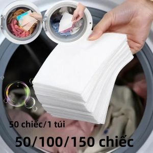 50/100/150 Viên Chống Bám Bẩn Giặt Viên Màu Bắt Tờ Thuốc Nhuộm Giấy Thấm Hút Giặt Chéo Ngăn Ngừa Nhuộm