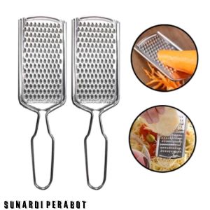 Parutan Keju Stainless Steel Alat Parut Cokelat Wortel Kentang Sayur Grated Cheese 21Cm Serbaguna