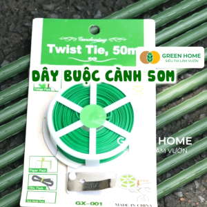 Mua 5 tặng 1 - Dây Buộc Cành GreenHome Dài 50m Kẽm Bọc Nhựa Tích Hợp Đầu Cắt Tiện Lợi Cố Định Thân Cây Làm Giàn Leo