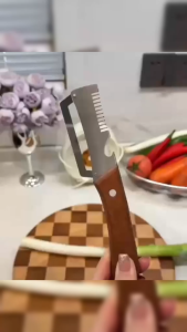 KW SHOP Stainless steel 3 in 1 peeler with wooden handle for fruits and vegetables