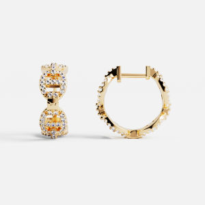 Circular Link Earrings White