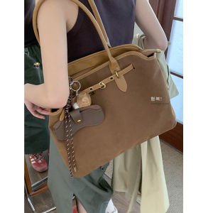 Carle Frosted Leather Tote Bag with Zipper Closure and Shoulder Strap Large Capacity Casual Womens Bag for Commuting