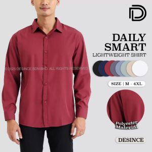 🇲🇾 DESINCE Men Long Sleeve Plain Kemeja Suit Shirt MT 029