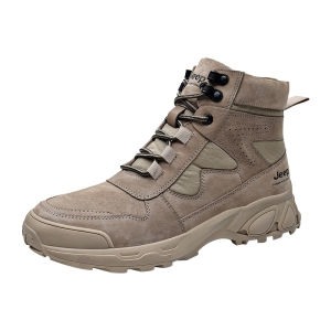 Jeep | Jeep Mens Outdoor Climbing Boots Anti-slip Wear-resistant Sports Shoes Trendy Martin Boots Waterproof Hiking High-top Shoes