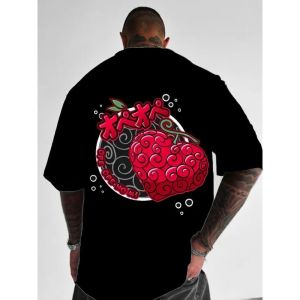 One Piece Mens T-shirt Yami Yami No Mi Summer Japanese Anime Autumn Boys Childrens Short-sleeved Brand Niche Parent-child Wear