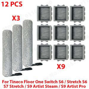 Roller Brush HEPA Filter For Tineco Floor One Switch S6 / Stretch S6 / S7 Stretch / S9 Artist Steam / S9 Artist Pro Accessories