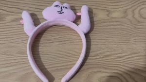 Bando Kelinci Merah Muda & Jepit Rambut Poni Kelinci Merah Muda Viral Tiktok