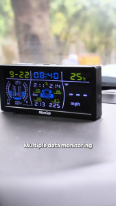 MeeGoo เครื่องวัดความดันลมยางรถยนต์พร้อมแบตเตอรี่สำรอง 2 อัน TPMS  ที่วัดลมยางรถ Tire pressure monitor หน้าจอLCD ใหญ่5.7inch  USB+พลังงานแสงอาทิตย์