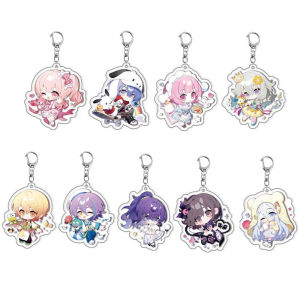 9Pcs/Set Anime Project Sekai Cosplay Costume Acrylic Key Chain Keychain Pendant Prop Accessories Xmas Gift