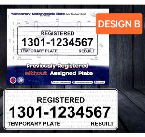 LTO Legal temporary Car license Plate ACRYLIC SHEET FIBER GLASS MADE CUTOUT DETAILS