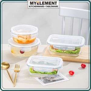 Myelement Glass Container Plastic Lids Leak Proof Lunch Box Refrigerator Keep Fresh Food Container Microwave safe