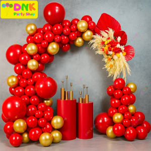 DNK Party Shop Retro Balloon Garland Aesthetic Set Organic Size Combination Standard Party Decor Gold Red Confetti for Festive Occasions