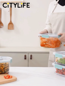 🔥NEW🔥Citylife Antibacterial Glass Food Container Bundle Air-tight Glass Lunch Box Microwaveable BPA Free Bento Box
