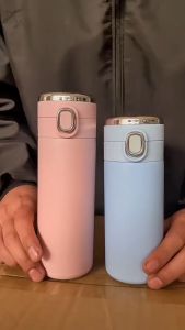 420mlแก้วกาแฟเก็บความร้อน6-8ชมกระติกน้ำสุญญากาศหนา4ชั้นพร้อมจอแสดงอุณหภูมิน้ำขวดจอLED วัสดุสตีลเกรดอาหาร304 ดีไชด์หรูดูดีพิเศษเปิดง่ายด้วยมือเดียว