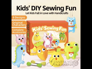 8-in-1 DIY Felt Sewing Keychain Craft Kit for Kids Cute Animal Cartoon Handmade Plush Toy Gift