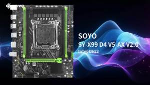 SoYo | SOYO X99 DDR4 Motherboard with E5 2680 V3CPU 16G(8G*2)RAM C612 LGA2011-3 Intel Kit Xeon PCIE3.0x16 M.2 Desktop PC Game TPM2.0