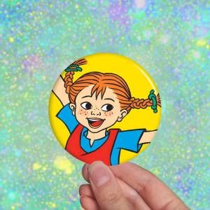 p-Pippi Longstocking Anime Button Pin Handmade Brooch for Clothes Cartoon Badge Backpack Decoration Jewelry Accessories