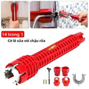14 Trong 1 Đa Năng Vòi Rửa Sửa Chữa Cờ Lê Chống Trơn Trượt Nhà Bếp Phòng Tắm Máy Nước Nóng Cờ Lê Ống Nước Dụng Cụ Làm Bằng Kim Loại