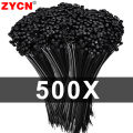 1000/100Pcs Self-Locking Plastic Nylon Tie Black Zip Wraps Strap Cable Tie Set Fastening Ring Loop Wire Wrap For Home Bundles. 