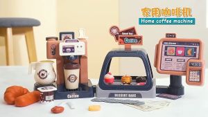 Baby Toddler Kids 3-in-1 Toy Coffee Machine Pretend Play w Lights & Sound Effects 668-95