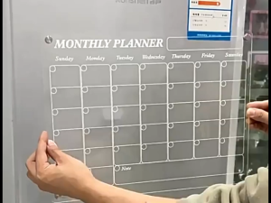 A4 Clear Acrylic Magnetic Dry Erase Board Blank Fridge Board Magnet Memo Kitchen Menu Practical Wall