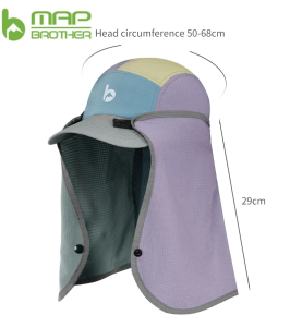 MOUNTAINHIKER MAP BROTHER Fishing Hat Sun Visor Cap Hat Outdoor UPF 50 Sun Protection Removable Ear Neck Flap Cover for Hiking