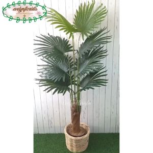 Pohon Hias Artificial Palem Sadeng T160 Latex Pot Dasar Hitam Cover Keranjang Rotan Bulat Hiasan Kantor Aesthetic